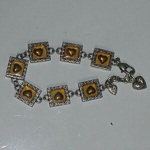 Gold Heart Charm Bracelet